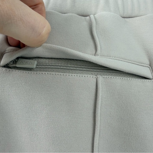 Popflex Plane Pants Silver Birch Large Petite Wide Leg Cozy Comfy Sweatpants - Picture 7 of 8